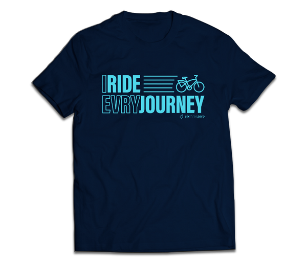 sixthreezero EVRYjourney Premium Short Sleeve Crew Pageant Blue Aqua 100% Cotton Unisex Shirt