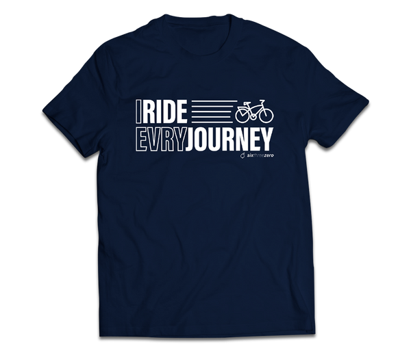 sixthreezero EVRYjourney Premium Short Sleeve Crew Pageant Blue White 100% Cotton Unisex Shirt