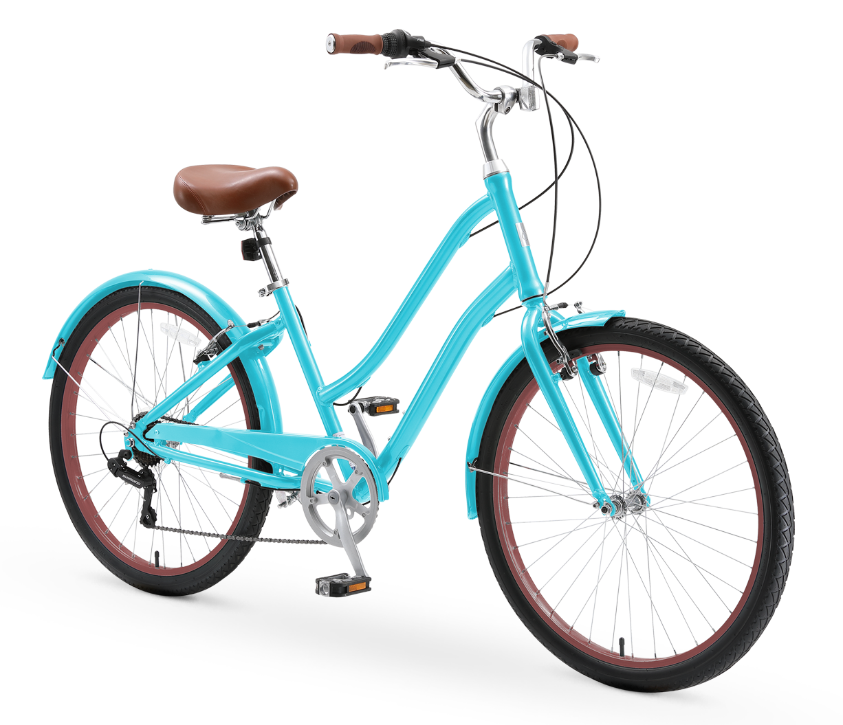 sixthreezero EVRYjourney Women's Casual Edition 26" 7-Speed Step-Through Touring Hybrid Bicycle